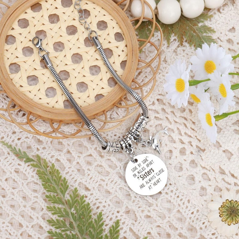EGHTvmok Sister Birthday Gifts Christmas Mothers Day Sisters Graduation Valentines Bracelet Sunflower,Butterfly,Elephant - Image 5